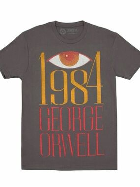Out of Print 1984 Graphic Tee - Gray with Yellow & Red Eye
